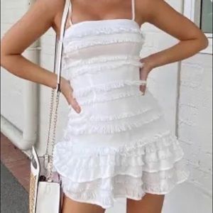 PRINCESS POLLY Molina mini dress in white